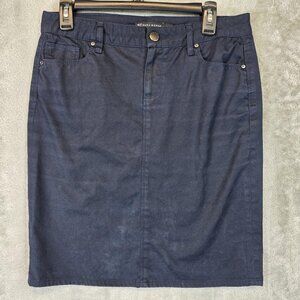Zara Woman Skirt Womens US 6 Blue Denim Pencil Mid Rise Pockets Stretch Classic